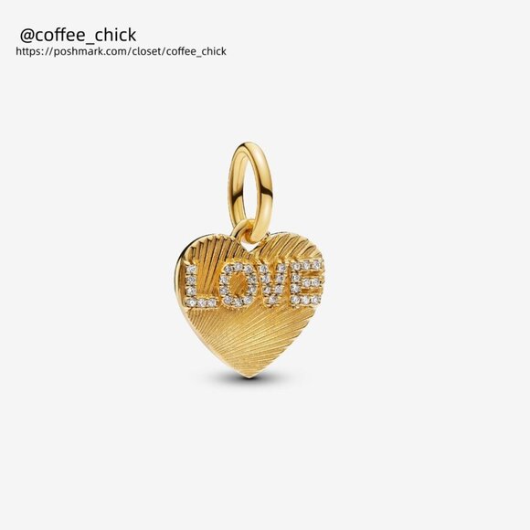 Pandora Engravable Love Heart Dangle Charm - Picture 1 of 2